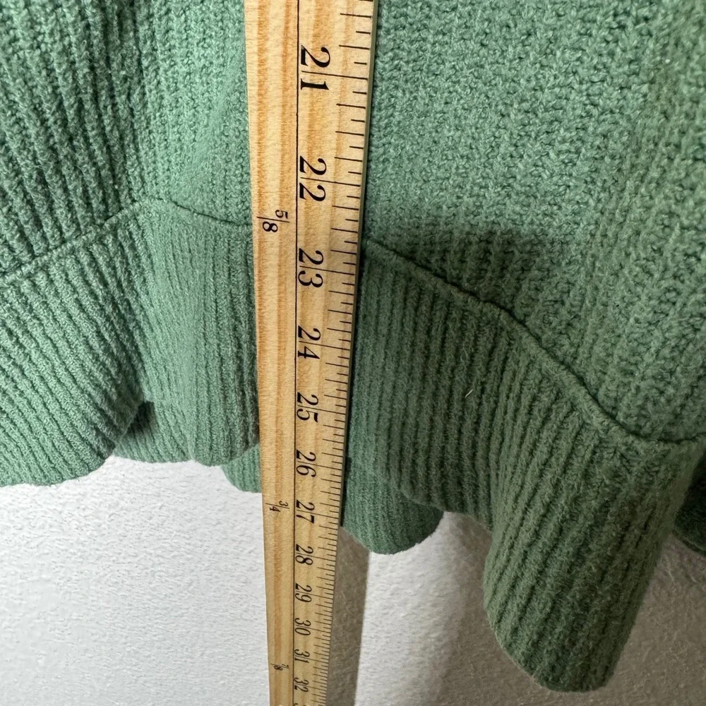 Aerie Womens M‎ Sage Green Oversized Ribbed Crew Neck Cotton Blend Knit Sweater